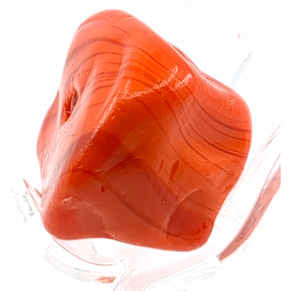 Orange Swirl Art Glass Pocket Stone Slag Tumbled Cullet Sorcerers Stone #4S92 - Picture 4 of 7